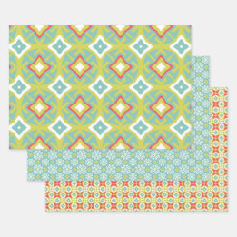 Aqua Tiki Vibe Ensemble de papier d'enveloppement