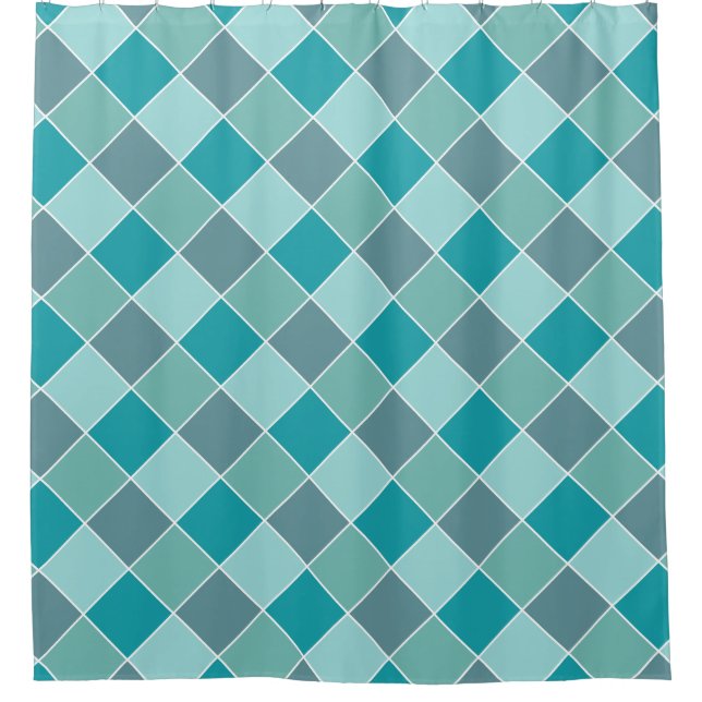 Aqua Tile Motif rideau de douche (Devant)