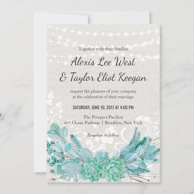 Aqua Turquoise Blue Watercolor Invitation de maria (Devant)