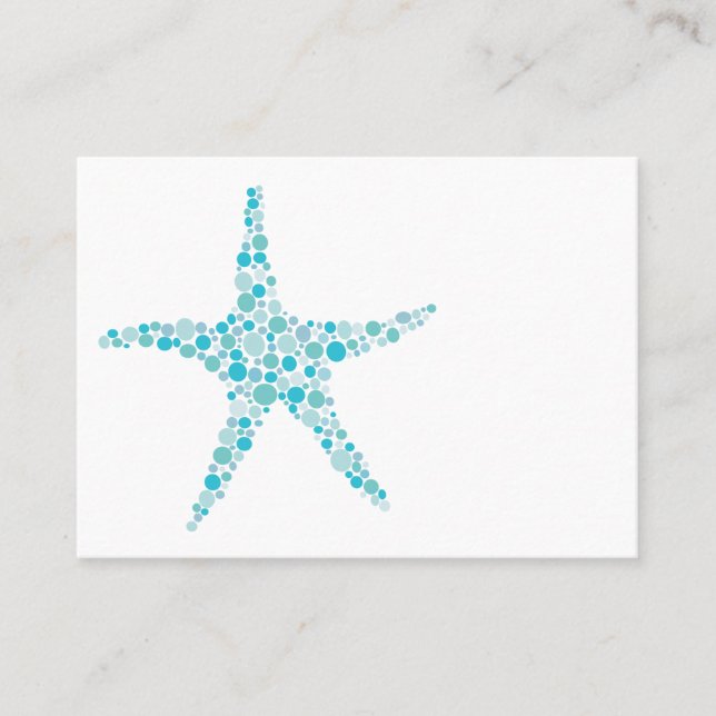 Aqua Turquoise Starfish Mariage Table Place Cartes (Devant)