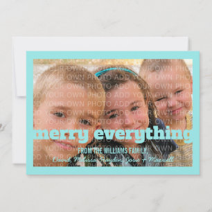 Aqua Typographie Merry Tout Carte photo
