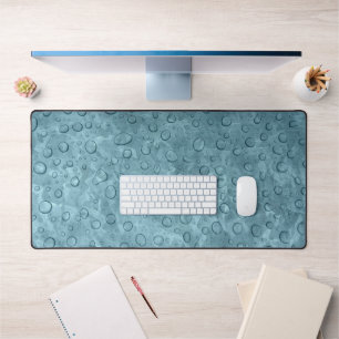 Aqua Wet Look Water Drops Art Desk Mat Pad