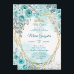 Aqual Turquoise Turquoise2 Mis Quince Invitation<br><div class="desc">Aqual Turquoise Turquoise2 Mis Quince InvitationMis Quince Anos,  15e anniversaire, </div>