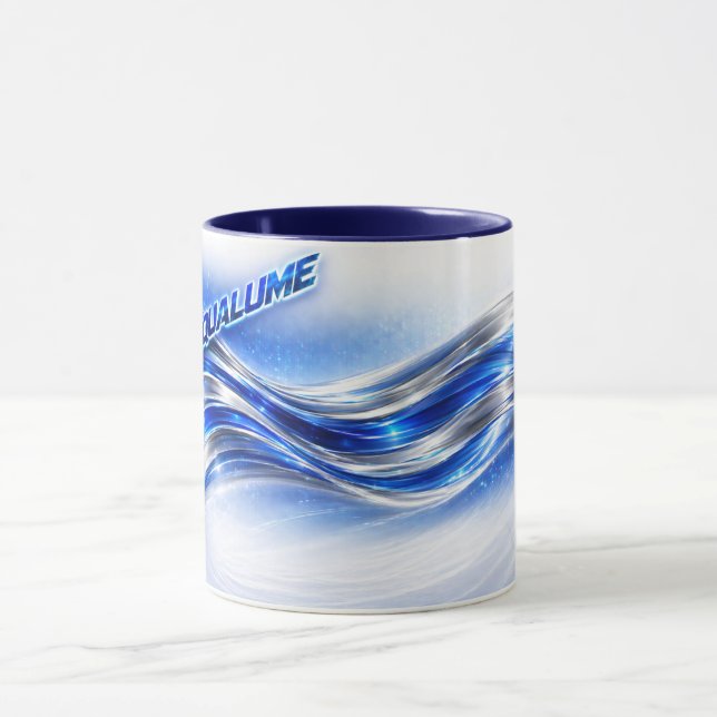 Aqualume Flow - Tasse Énergie Vague Bleu Argent (Centre)