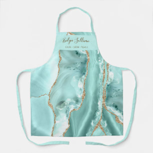 Aquamarine agate esthétique tablier professionnel
