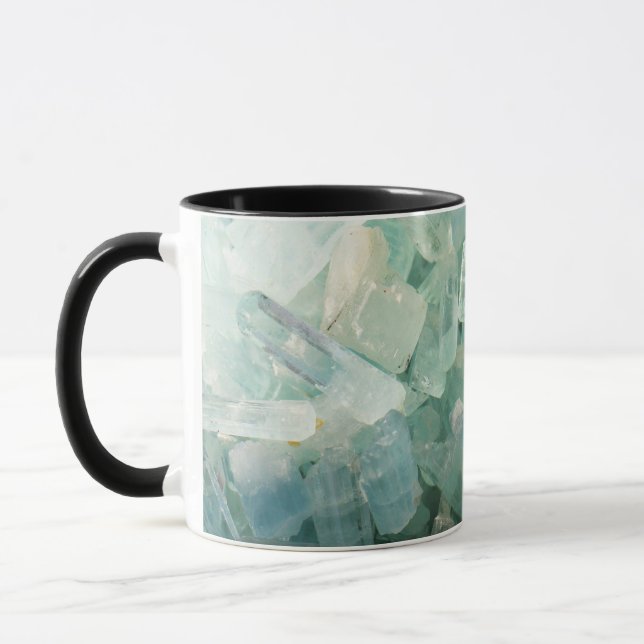 Aquamarine Blue Crystal Gemstone Birthstone Mug (Gauche)