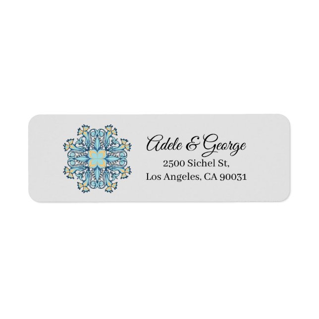 Aquamarine d'été | Étiquette d'adresse de retour (Devant)