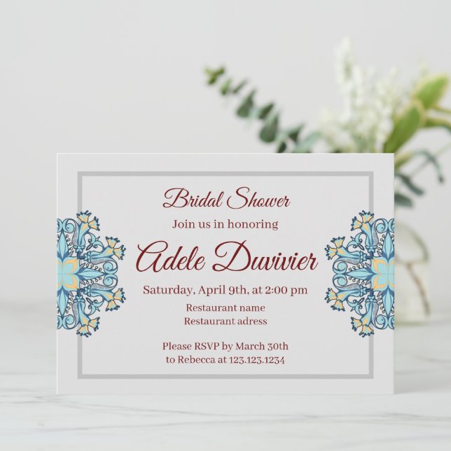 Aquamarine d'été | Invitation de douche nuptiale (Debout devant)