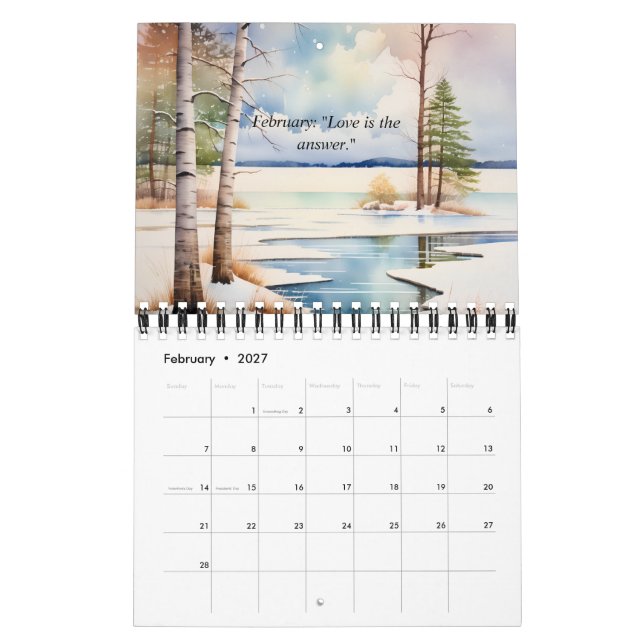 Aquarelle 2024 Calendrier familial (Feb 2027)