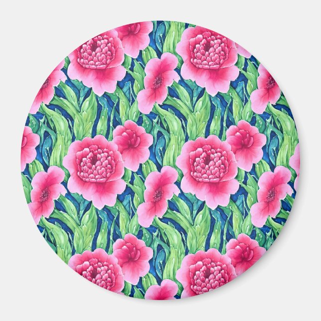Aquarelle à aimant floral (Devant)