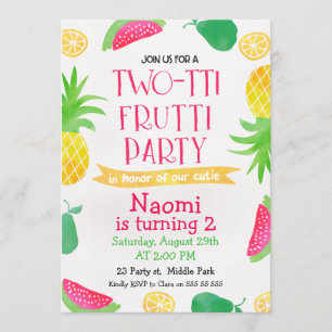 Aquarelle à deux tti Frutti 2e Invitation annivers