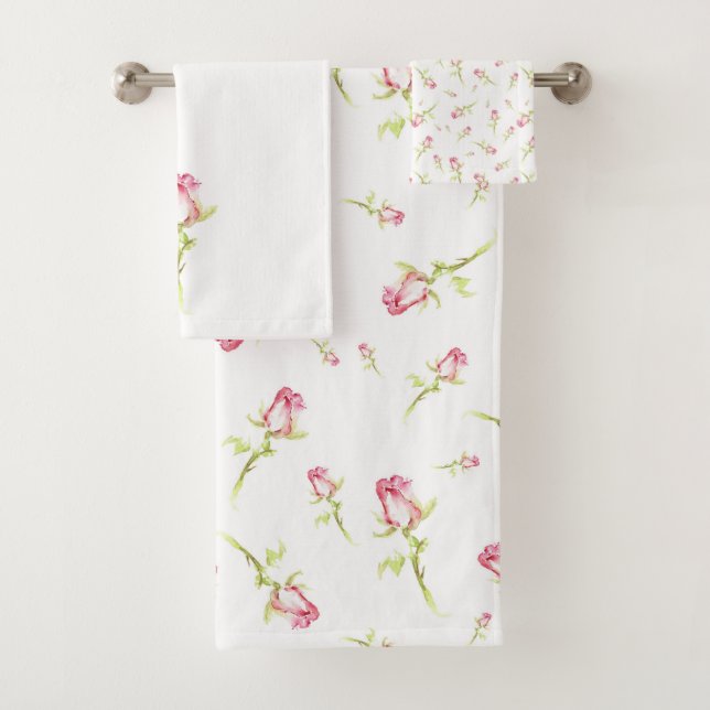 Aquarelle à main unique peinte rose rose rose Rose (En situation)