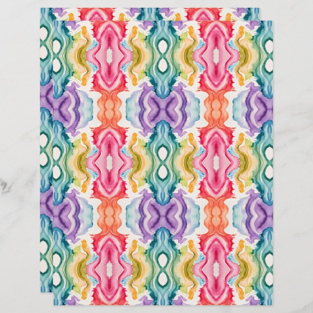 Aquarelle Abstrait 23 Papier à rebut (Devant / Derrière)