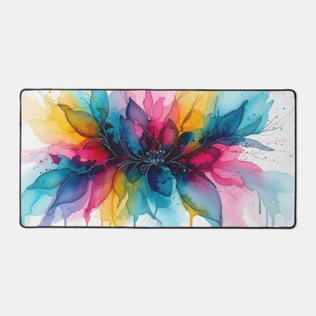 Aquarelle Abstrait Floral Vibrant (Recto)