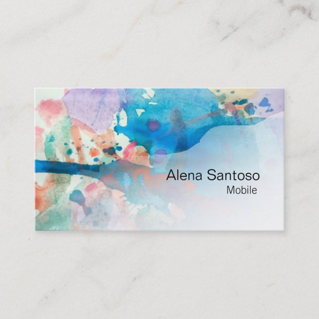 Aquarelle Abstraite 03 Carte de visite (Devant)