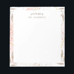 Aquarelle Abstraite Bloc-notes personnalisé<br><div class="desc">Elégant design d'aquarelle féminine abstraite dans les tons de rose,  de bronze et d'or.</div>