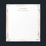 Aquarelle Abstraite Bloc-notes personnalisé<br><div class="desc">Elégant design d'aquarelle féminine abstraite dans les tons de rose,  de bronze et d'or.</div>