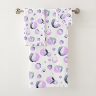 Aquarelle Abstraite bulles violettes art