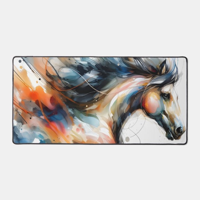 Aquarelle abstraite Cheval au galop (Recto)