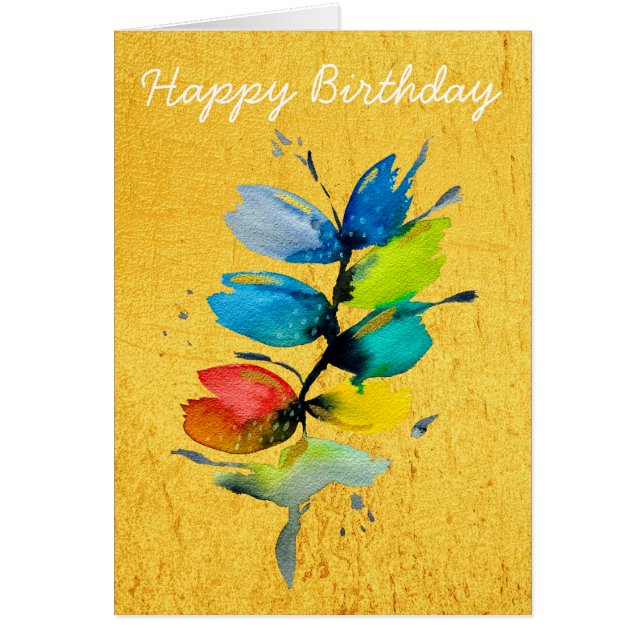 Aquarelle abstraite florale décontractée colorée (Devant)