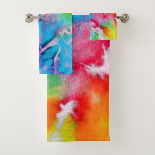 Aquarelle Abstraite moderne Rainbow Batik Tie Dye (En situation)