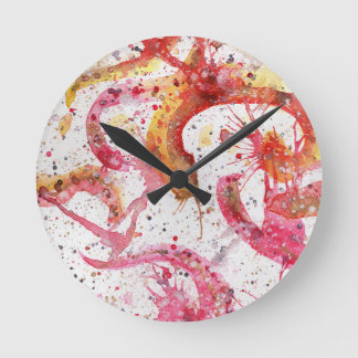 aquarelle abstraite murale acrylique horloge