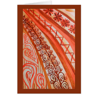 Aquarelle abstraite orange et brune