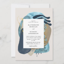 aquarelle abstraite plage de mariage invitation