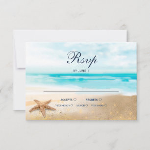 Aquarelle Abstraite Plage Starfish Mariage RSVP