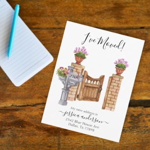 Aquarelle Accueil Faire-part mobile J'ai déménagé