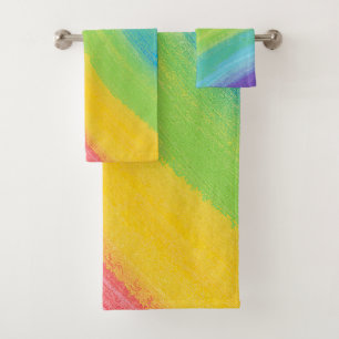 Aquarelle acrylique colorée Motif arc-en-ciel