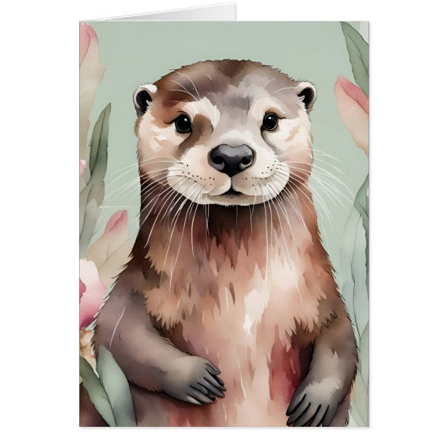 Aquarelle adorable Otter (Devant)