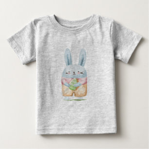 Aquarelle adorable T-shirt lapin de Pâques