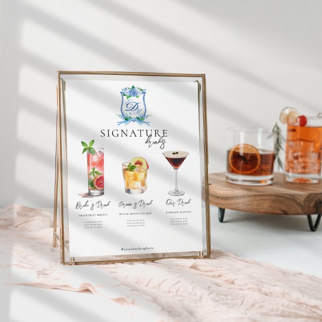 Aquarelle | Affiche de boisson signature de la mar (Créateur téléchargé)
