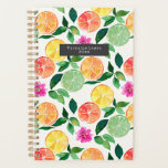 Aquarelle Agrumes Fruits Motif botanique<br><div class="desc">Motif d'inspiration aquarelle avec des illustrations d'orange, de citron vert, de citron et d'agrumes roses aux feuilles botaniques.</div>
