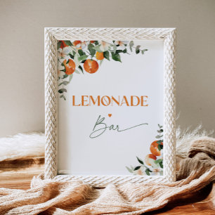 Aquarelle agrumes oranges Lemonade Bar Poster