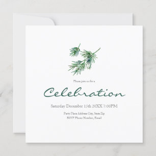 Aquarelle aiguilles de pin Invitation