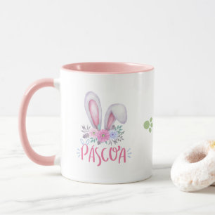 Aquarelle Aimer lapin Floral Pâques café Mug