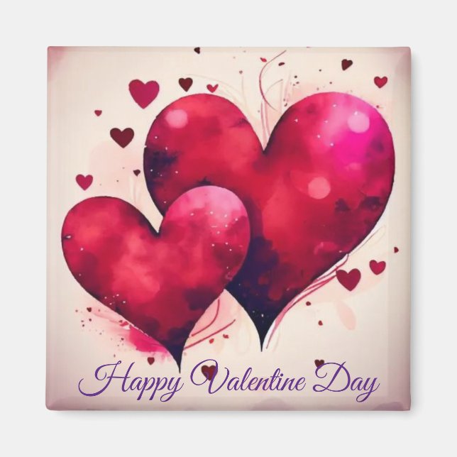 Aquarelle Aimer Magnet : Répandre l'Amour Ce Valen (Devant)