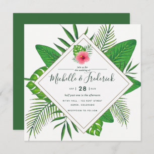 Aquarelle Aloha Luau Plage Mariage Invitation