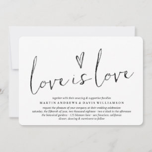 Aquarelle Amour est Amour Gay Mariage Invitations
