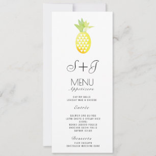 Aquarelle Ananas Fruit d'oasis tropicale - Menu