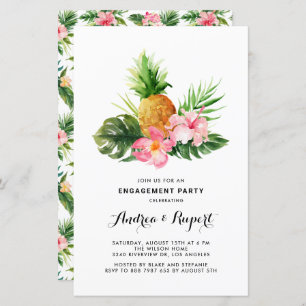 Aquarelle Ananas Tropical Engagement