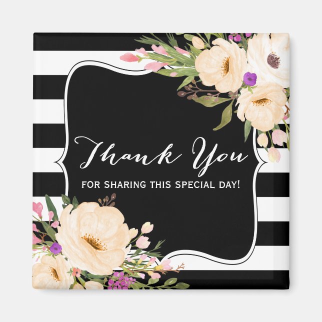 Aquarelle Anemone Blooms Magnet Merci (Devant)