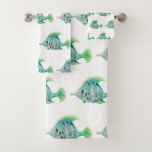 Aquarelle Animal Art Blue Tropical Fish