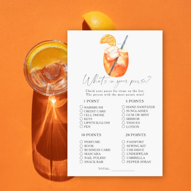 Aquarelle Aperol Spritz Que contient votre sac jeu (Créateur téléchargé)