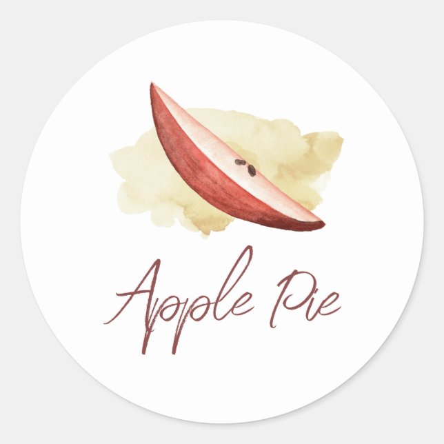 Aquarelle Apple Pie Classic Round Sticker (Devant)