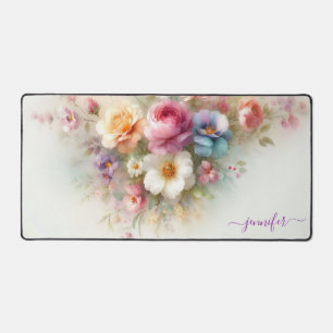 Aquarelle Aquarell Floral Nom Personnalisé Moderne