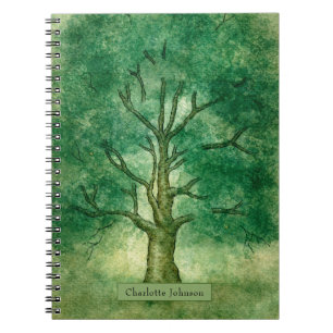 Aquarelle Arbre de chêne Carnet Spiral personnalis