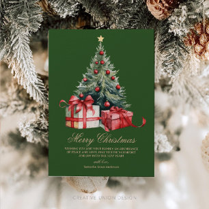 Aquarelle Arbre de Noël non photo Carte de Noël